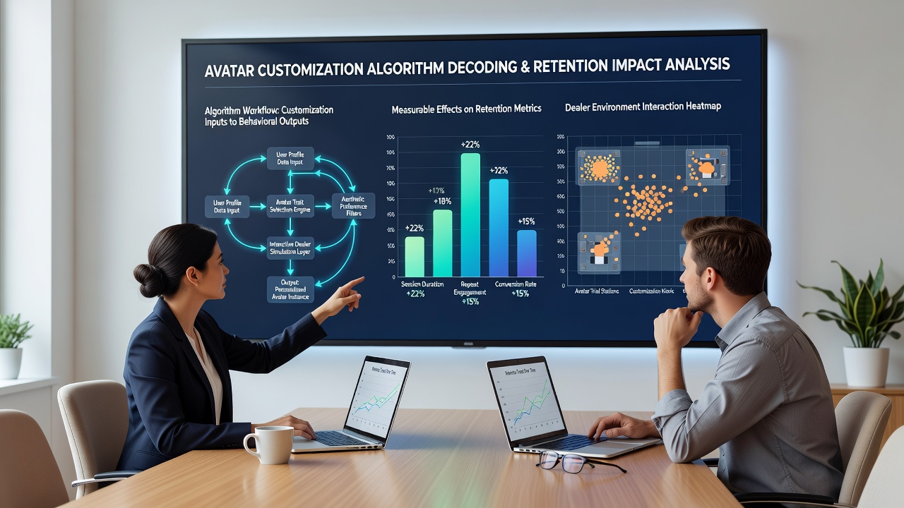 Interactieve dealeromgeving met aangepaste avatars op een live casinoplatform