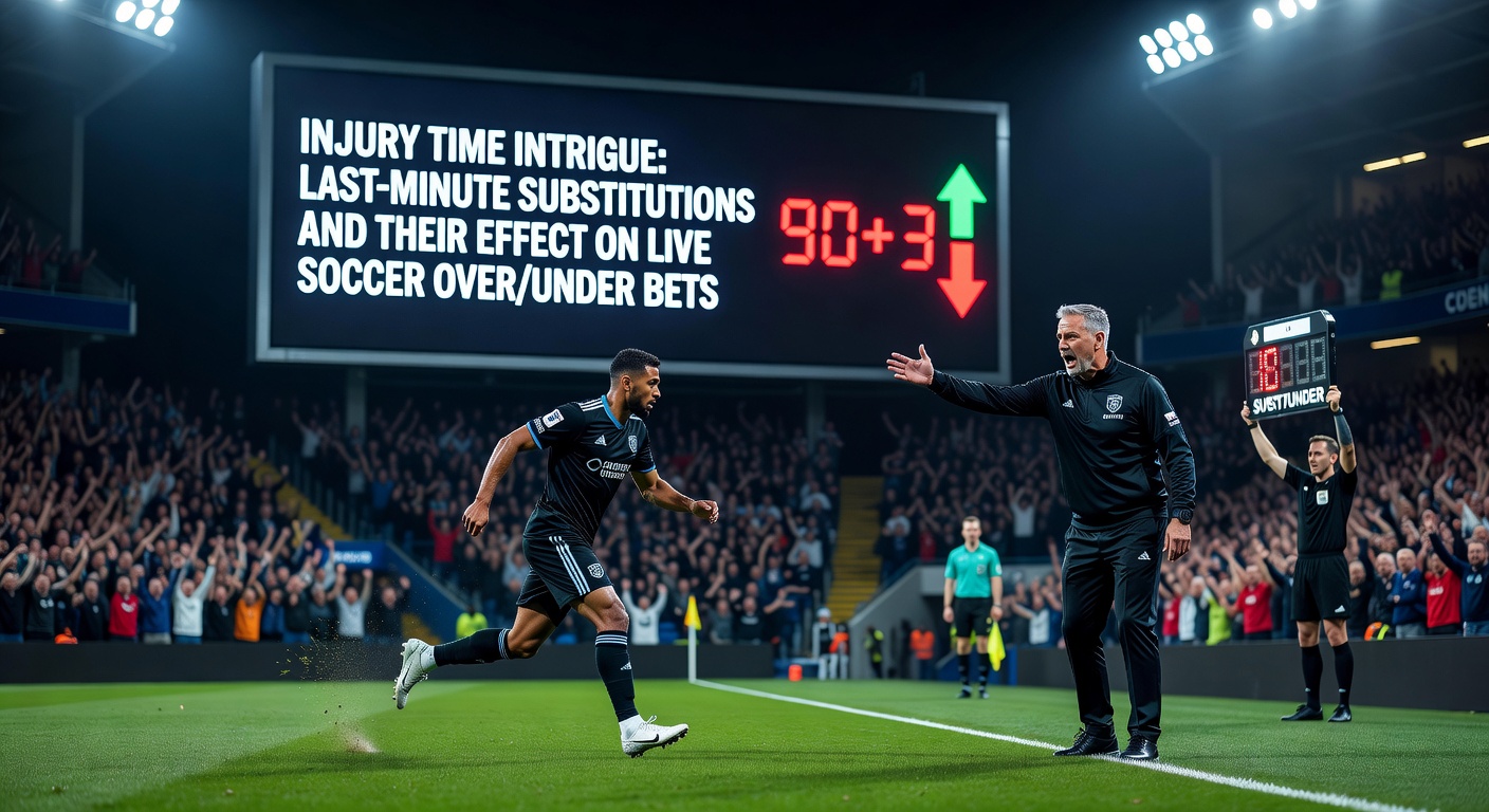 Grafiek met statistieken over goals in blessuretijd en wisselimpact op Over/Under bets in live voetbalwedstrijden