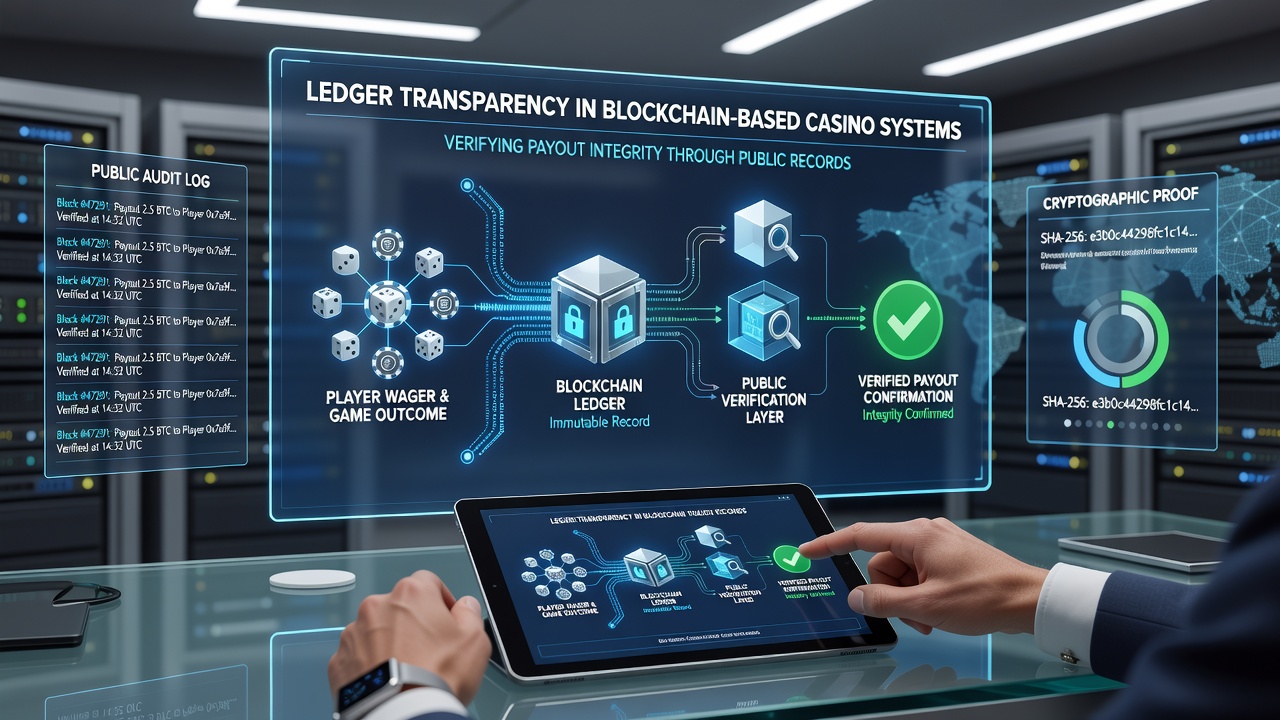Public blockchain records interface displaying verified casino payout transactions