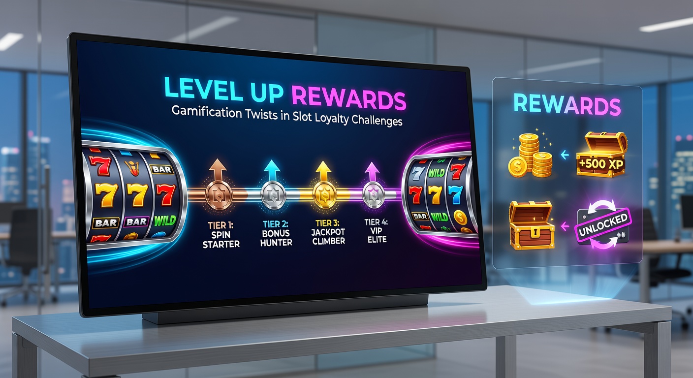 Speler die levels klimt in een slot-loyaliteitsprogramma met gamification-elementen zoals badges en progressiebalken