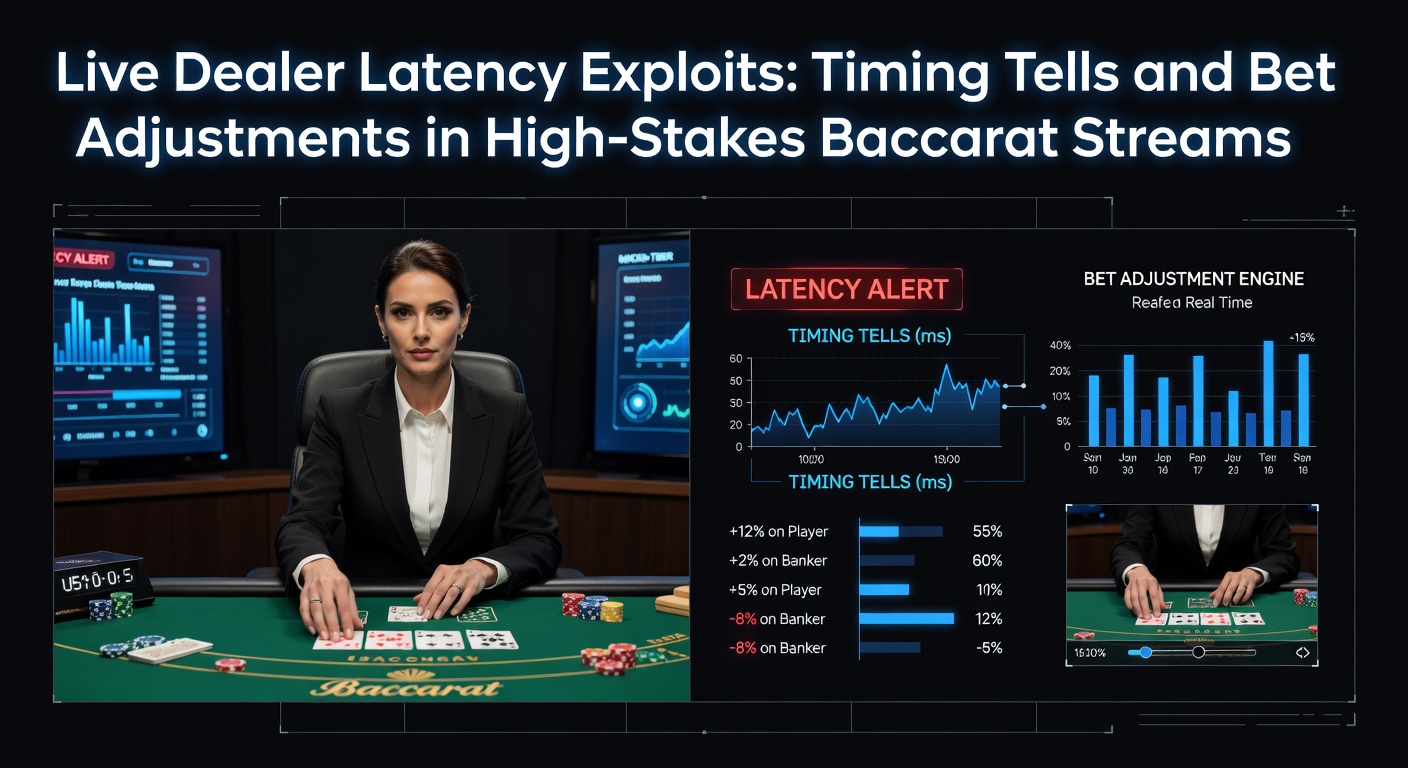 Schermopname van een live baccarat stream met zichtbare vertraging in dealeracties tijdens high-stakes handen