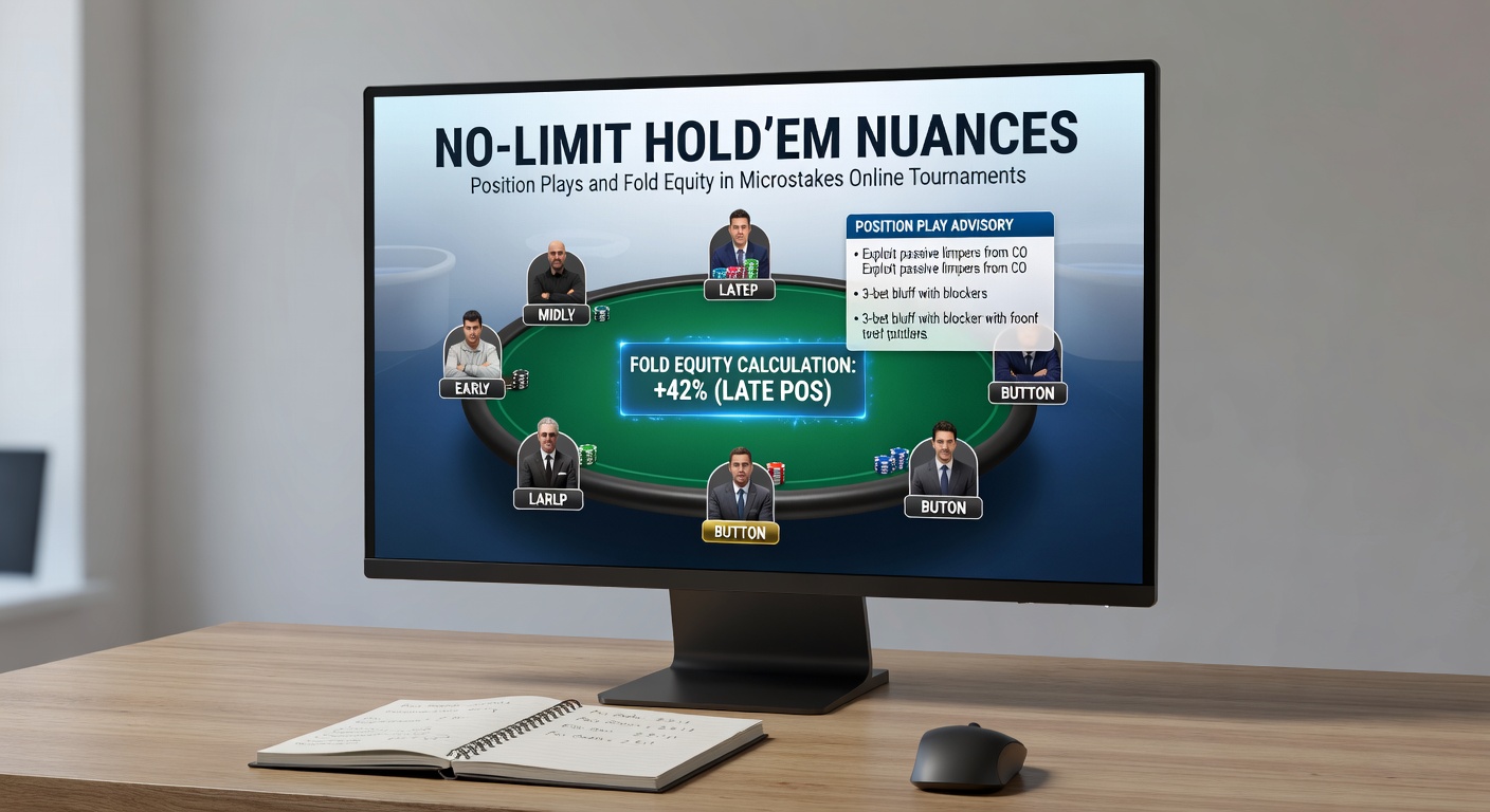 Grafiek met fold equity percentages en positiespel statistieken uit microstakes toernooien