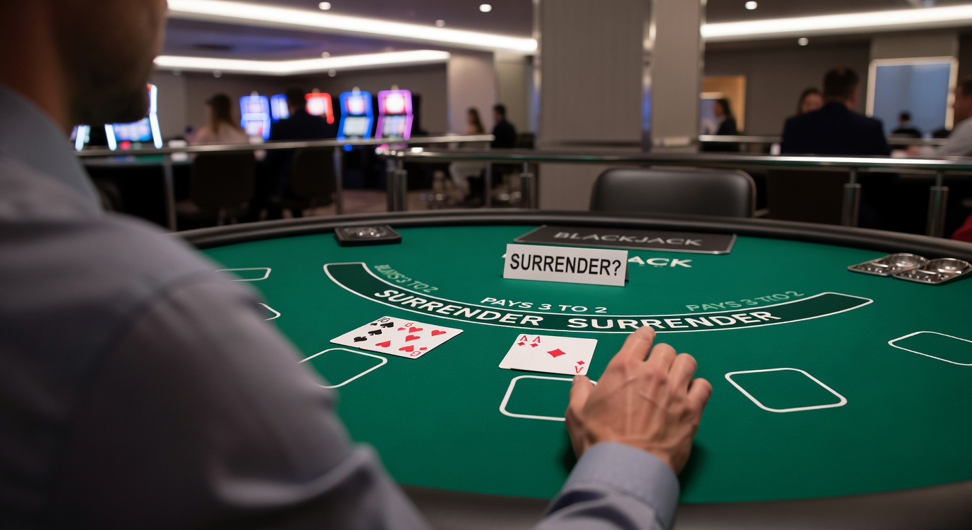 Grafiek met house edge vergelijkingen in blackjack, met en zonder surrender-optie, gebaseerd op basic strategy