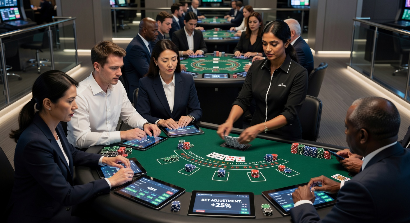 Grafiek van shuffle timings versus inzet aanpassingen in blackjack streams