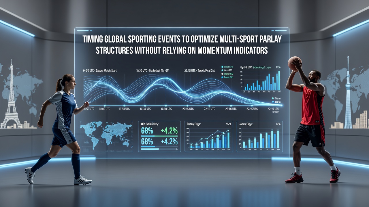 Globale sportkalenders met overlappingen in verschillende tijdzones voor parlay planning